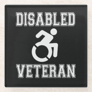 Gehandicapte veteraan glazen onderzetter