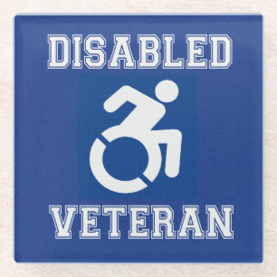Gehandicapte veteraan glazen onderzetter