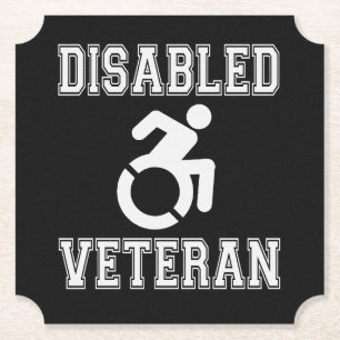 Gehandicapte veteraan kartonnen onderzetters