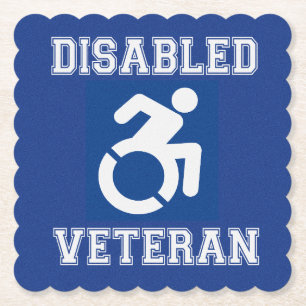 Gehandicapte veteraan kartonnen onderzetters
