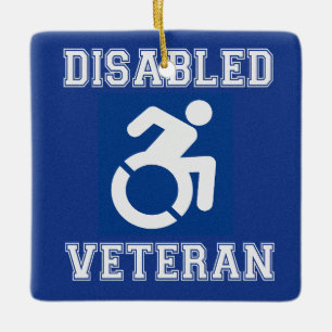 Gehandicapte veteraan keramisch ornament