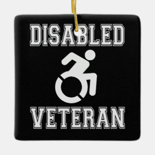 Gehandicapte veteraan keramisch ornament