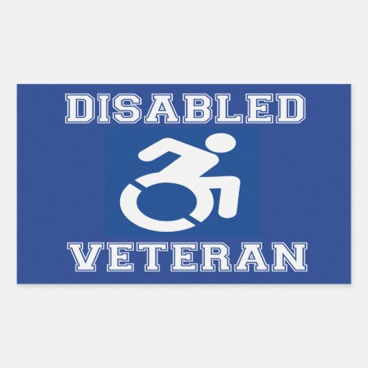 Gehandicapte veteraan rechthoekige sticker (Voorkant)