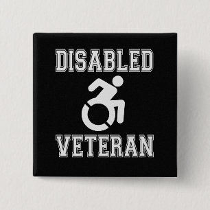 Gehandicapte veteraan vierkante button 5,1 cm