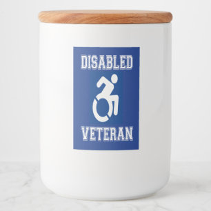 Gehandicapte veteraan voedselcontainer etiket