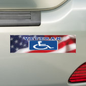 Gehandicapte Veteran USA Bumpersticker (Op auto)