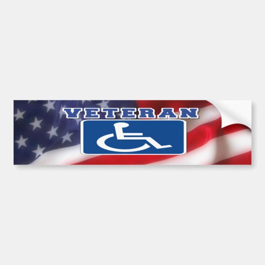Gehandicapte Veteran USA Bumpersticker (Voorkant)