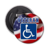 Gehandicapte Veteran USA Button Flesopener (Voorkant)