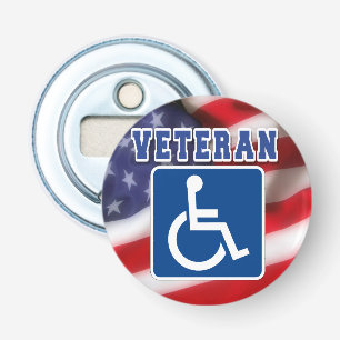 Gehandicapte Veteran USA Button Flesopener