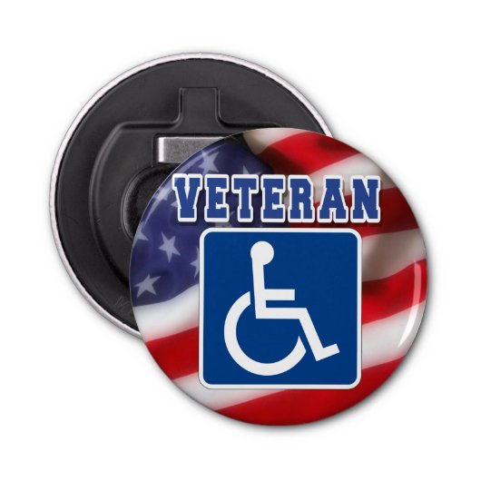 Gehandicapte Veteran USA Button Flesopener (Voorkant)