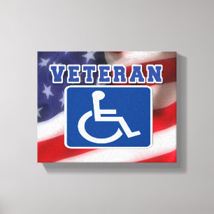 Gehandicapte Veteran USA Canvas Afdruk
