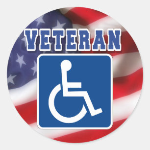 Gehandicapte Veteran USA Ronde Sticker