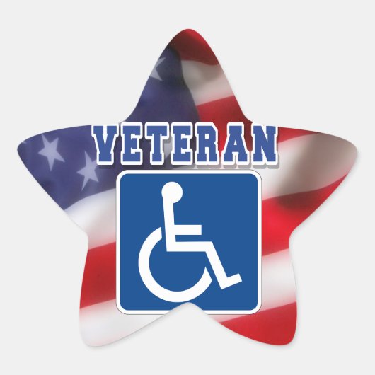 Gehandicapte Veteran USA Ster Sticker (Voorkant)
