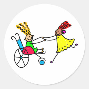 Gehandicapte vrienden ronde sticker