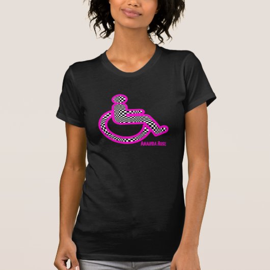Gehandicapten in retroroze T-shirt voor vrouwen (Voorkant)