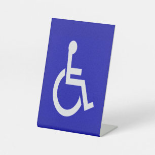 Gehandicapten met een handicap reclamebord met voetstuk