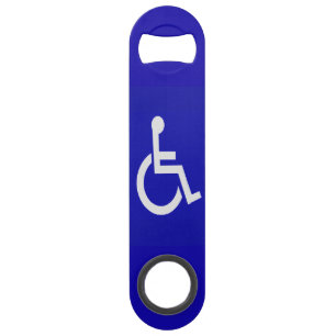 Gehandicapten met een handicap speed flessenopener
