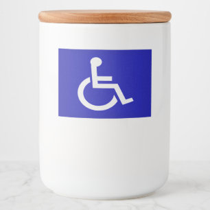 Gehandicapten met een handicap voedselcontainer etiket