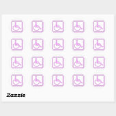 Gehandicapten stijlvol symbool roze ronde sticker (Vel)
