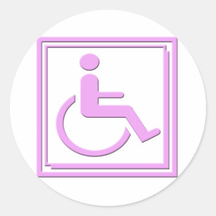 Gehandicapten stijlvol symbool roze ronde sticker