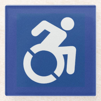 Gehandicapten teken Modern Glazen Onderzetter