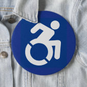 Gehandicapten teken Modern Ronde Button 6,0 Cm (In situ)