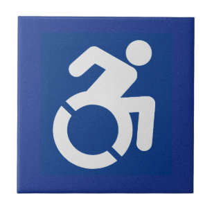 Gehandicapten teken Modern Tegeltje