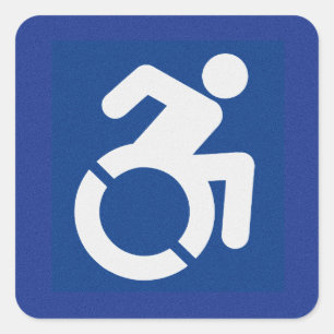 Gehandicapten teken Modern Vierkante Sticker