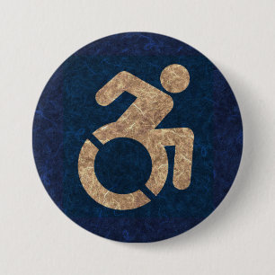 Gehandicapten Textured Ronde Button 7,6 Cm