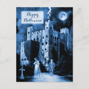 Gehaunted Castle Gothic Happy Halloween Briefkaart