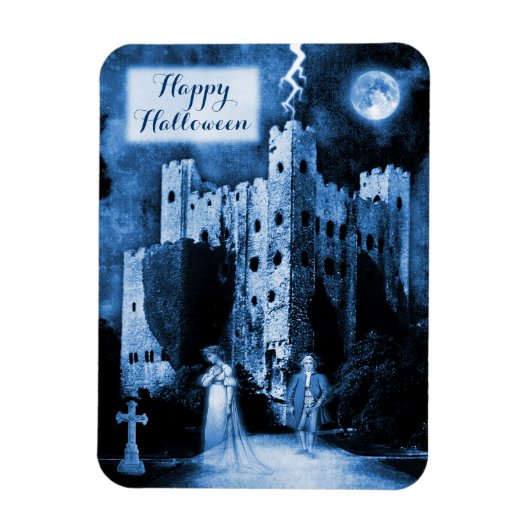 Gehaunted Castle Gothic Happy Halloween Magneet (Verticaal)