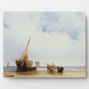 Gehavende schepen en een wagon nabij Trouville, c. Fotoplaat