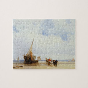 Gehavende schepen en een wagon nabij Trouville, c. Legpuzzel