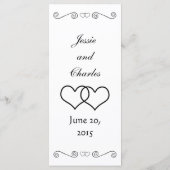 Geheel interlocked harten - zwart en wit menu (Achterkant)