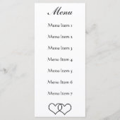 Geheel interlocked harten - zwart en wit menu (Voorkant)