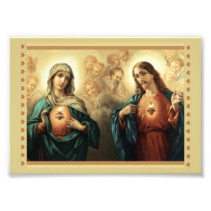 Geheilig hart van Jezus Immaculate Hart van Mary Foto Afdruk