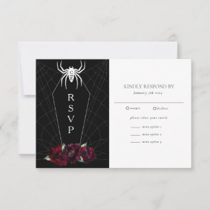 Geheiligd Spinnenweb Kist Zwart Wit RSVP Kaartje