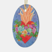 Geheiligde hartdecoratie of kerstversiering keramisch ornament (Links)