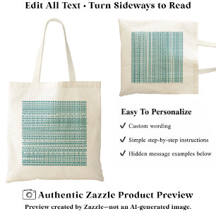 Geheim Alfabet Patroon, Voeg Een Bericht Teal Tote Bag