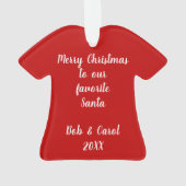 Geheim Santa Suit Gepersonaliseerd  Ornament (achterkant)