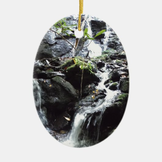 Geheim Smoky Mountain Waterfall Keramisch Ornament (Voorkant)