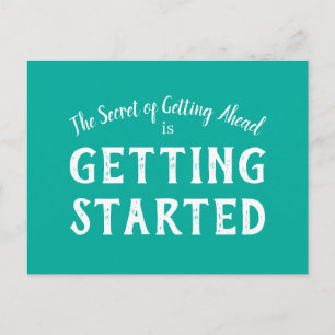 Geheim van succes Motiverende quote lichtblauw en  Briefkaart