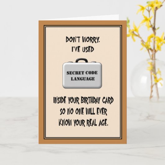 Geheime 60e verjaardag Humor Kaart (Gele Bloem)