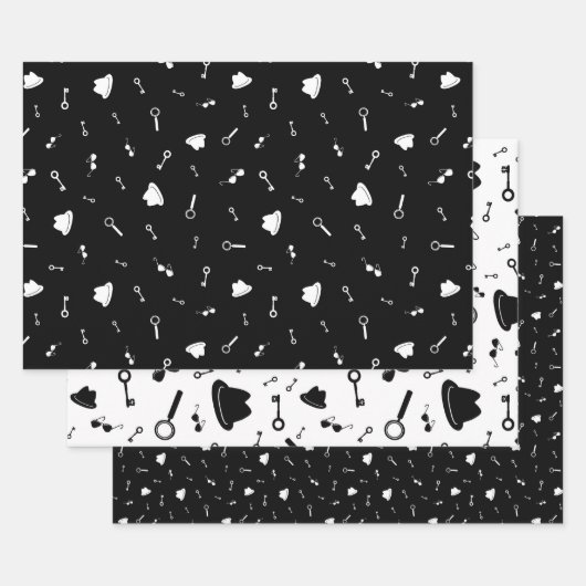 Geheime agent partij inpakpapier vel (Set)