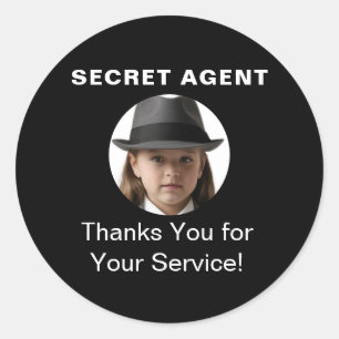 Geheime Agent Spy Party identiteitspasje Ronde Sticker