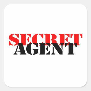 Geheime agent vierkante sticker