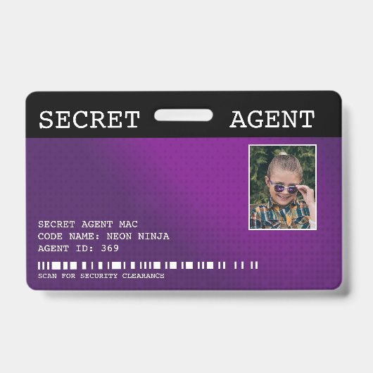 Geheime Agenten Spy Badge - PAARS (Voorzijde)