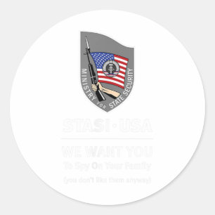 Geheime Amerikaanse gedachtenpolitie Oost-Duitse s Ronde Sticker