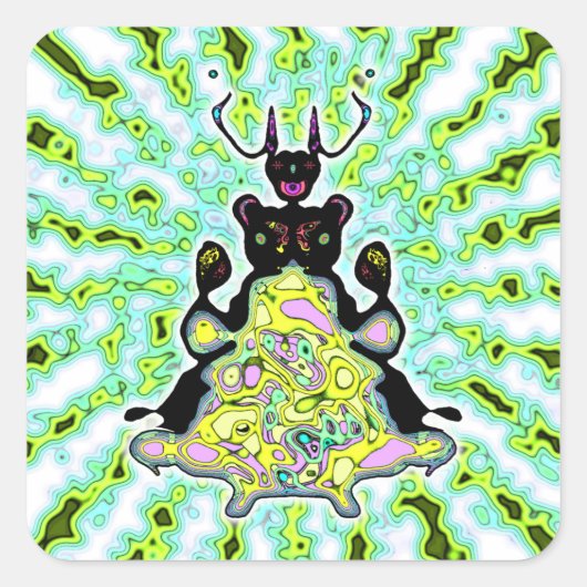 Geheime anatomie van een ruimtehamster v3-1 vierkante sticker (Voorkant)