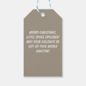 Geheime Astronaut Kerstman Cadeaus onder Kerstboom Cadeaulabel (Achterkant)